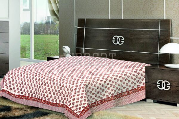 Red-Wihte-Shades-Floral-Cotton-Print-Double-Bed-Sheet